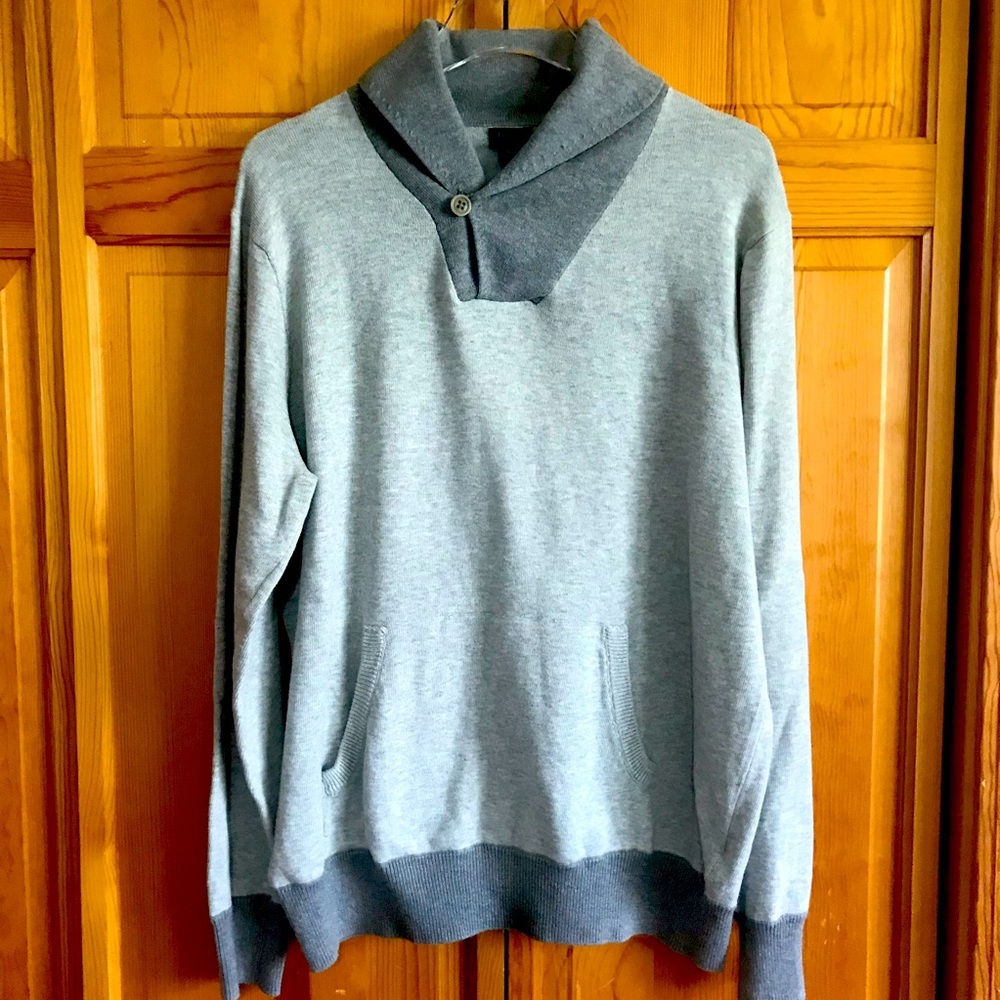 J. Crew Shawl Collar Cotton Sweater Men’s Gray
